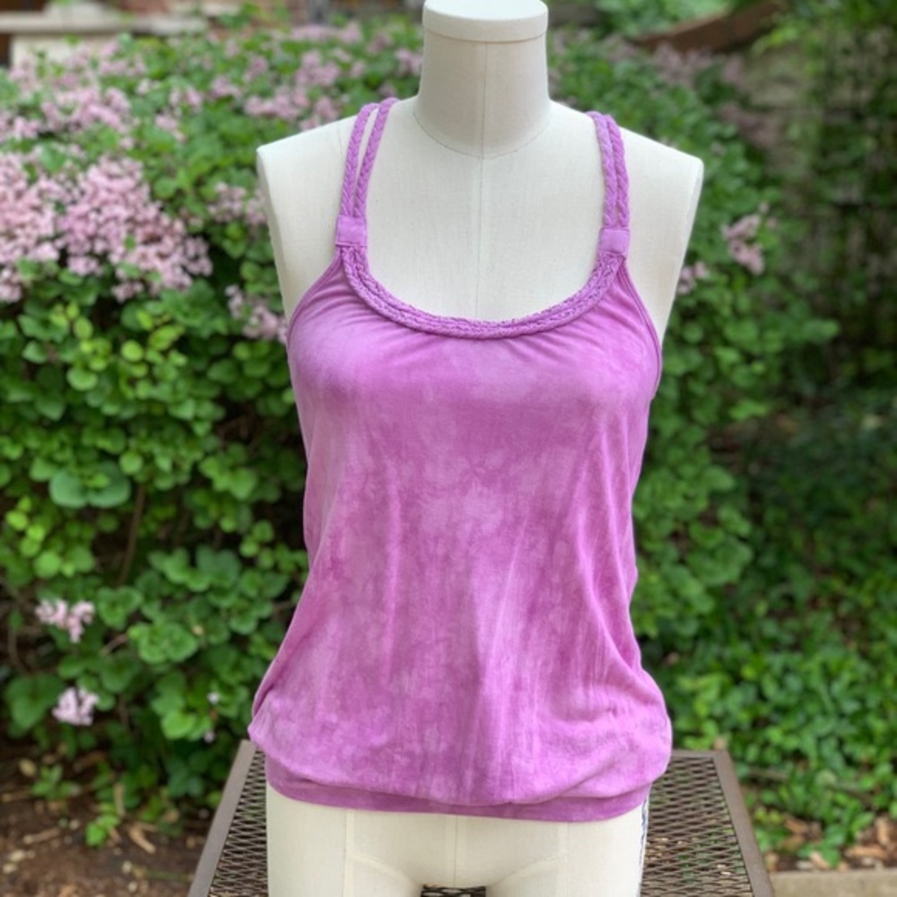 Guess Purple Tie Dye Racerback Tank Top